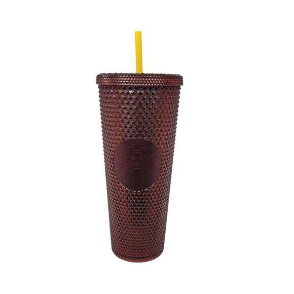 NEW Starbucks 2022 ASU Maroon Red Studded Cold Cup Tumbler 24oz Arizona State - Picture 3 of 7